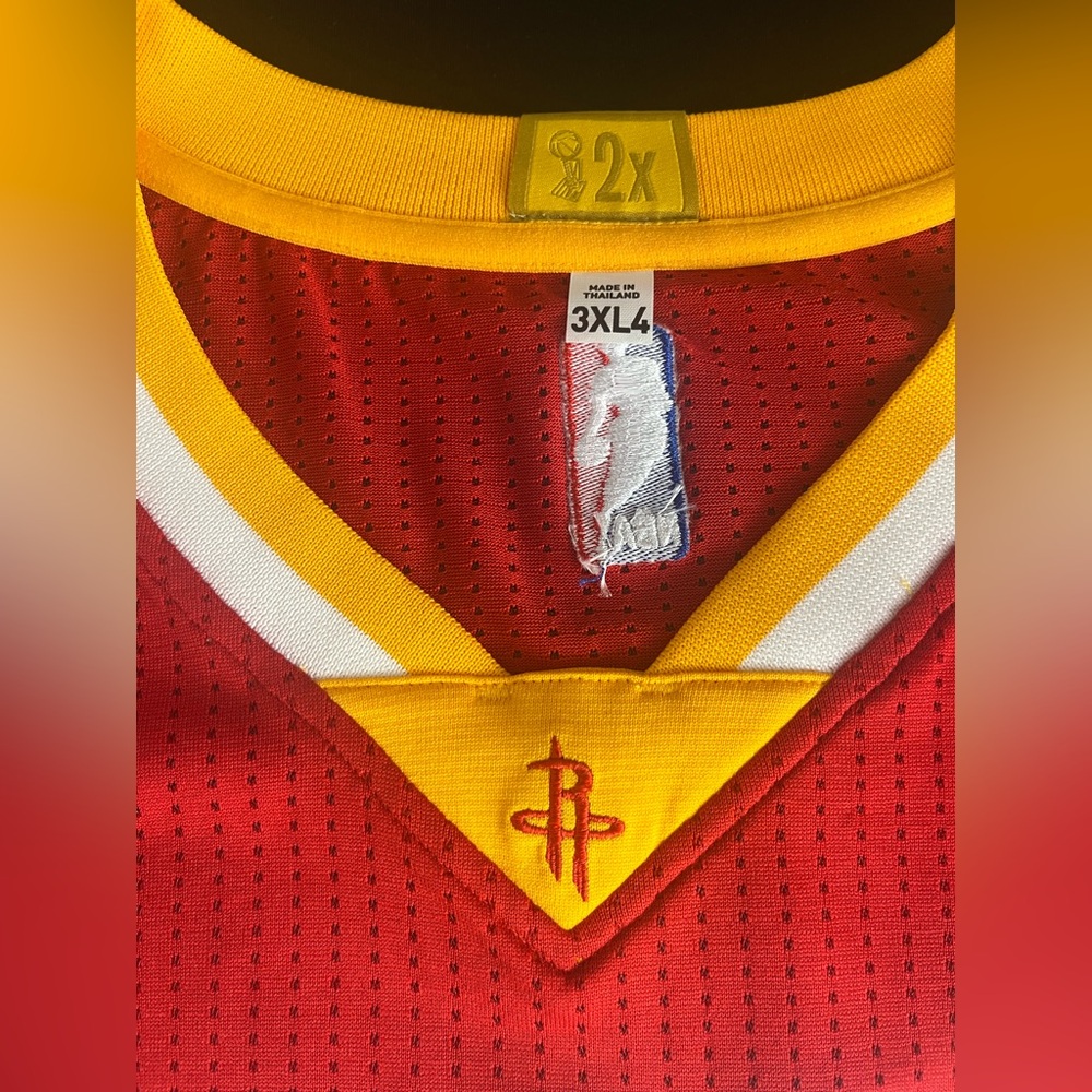 Houston Rockets NBA Adidas Climacool Jersey 3XL Length +4 Red & Yellow Brand New - Picture 4 of 5